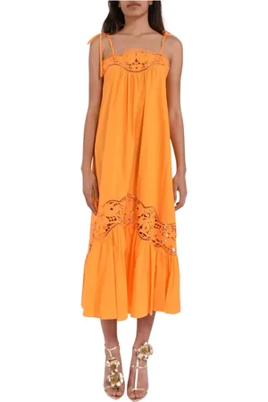 Twin-Set Femme, Robes, , Taille: 42 FR Robe longue en popeline sangallo