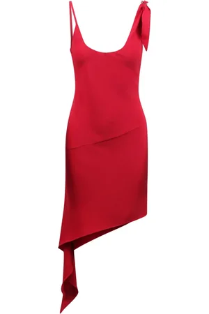 Courrèges Femme, Robes, Rouge, Taille: 36 FR Robe Asymétrique avec Écharpe et Fente Latérale