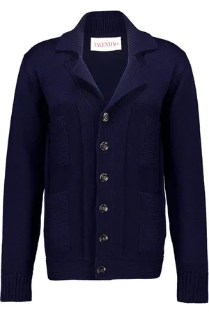 VALENTINO GARAVANI Homme, Pulls, Bleu, Taille: M Cardigan Élégant avec un Design Unique