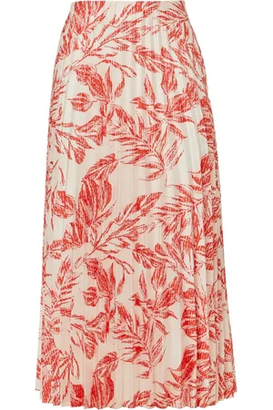 Comma, Femme, Jupes, Multicolore, Taille: 46 FR Jupe en Satin à la Mode avec Plis