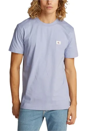 Calvin Klein Homme, Tops, Bleu, Taille: XL T-shirt en coton lilas pour homme