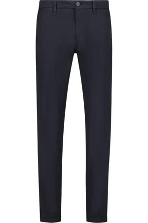 RE-HASH Homme, Pantalons, Bleu, Taille: W33 Chinos Homme avec Ourlet Relevé