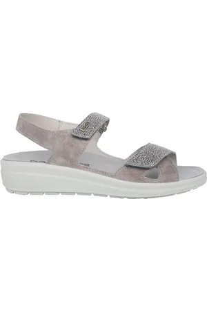 Rohde Femme, Chaussures, Gris, Taille: 41 EU Sandale femme en daim gris avec semelle à mémoire de forme