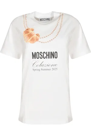 Moschino Femme, Tops, Blanc, Taille: 40 FR Collection de T-shirts et Polos élégants