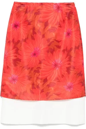 WALES BONNER Femme, Jupes, Rouge, Taille: 42 FR Jupe imprimée Triumph