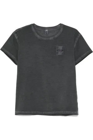 Moschino Femme, Tops, Gris, Taille: 42 FR T-shirts et Polos Gris Col Rond