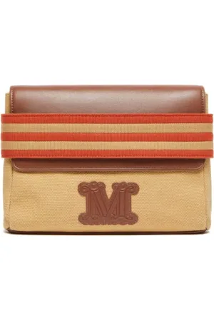 Max Mara Femme, Sacs, Brun, Taille: ONE Size Pochette en toile avec détail M Monogramme