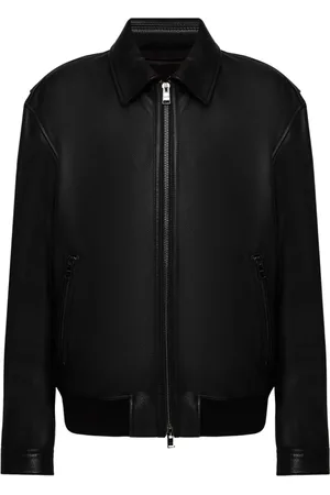 HUGO BOSS Homme, Vestes, Noir, Taille: M Bomber en Cuir Merwyn1 Noir