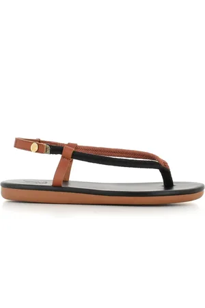 Ancient Greek Sandals Femme, Chaussures, Noir, Taille: 39 EU Sandales en cuir noir avec bride