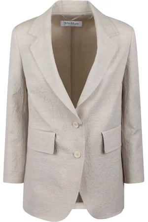 Max Mara Femme, Vestes, , Taille: 38 FR Blazer à Effet Froissé à Boutonnière Simple