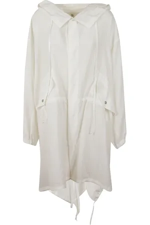 YOHJI YAMAMOTO Femme, Manteaux, Blanc, Taille: 40 FR Parka en Coton Blanc Capuche Over Fit