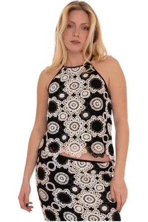 pennyblack Femme, Tops, Noir, Taille: 38 FR Haut Bicolore en Dentelle