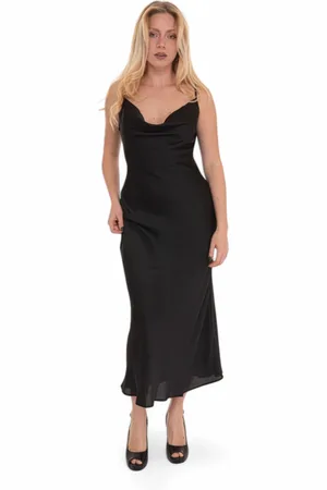 Guess Femme, Robes, Noir, Taille: 44 FR Robe de Soirée Élégante avec Bretelles Réglables