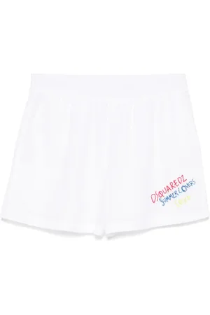 Dsquared2 Femme, Shorts, Blanc, Taille: 36 FR Shorts Blancs à Taille Élastique
