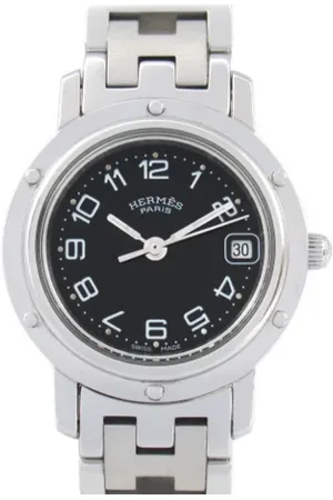 Hermès Femme, Pre-owned, Noir, Taille: ONE Size Pre-owned Acier inoxydable montres