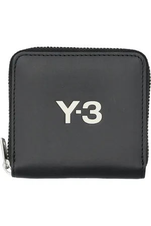 Y-3 Unisex, Accessoires, Noir, Taille: ONE Size Portefeuille zippé en cuir avec logo