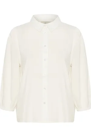Kaffe Femme, Blouses et Chemises, Blanc, Taille: 38 FR Craie Kamilia Chemise en Lin