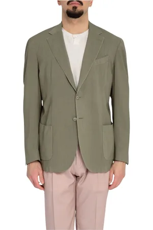 Biagio Santaniello Homme, Vestes, Vert, Taille: M Blazer en laine lavée légère