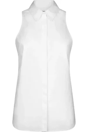 Dondup Femme, Blouses et Chemises, Blanc, Taille: 38 FR Chemisier sans manches en coton