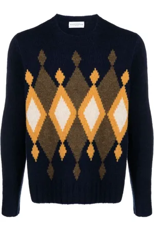 BALLANTYNE Homme, Pulls, Bleu, Taille: L Pull en Tricot Intarsia à Motif