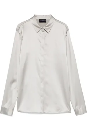 Emporio Armani Femme, Blouses et Chemises, Gris, Taille: 40 FR Chemise Classique Dove Grey avec Boutons