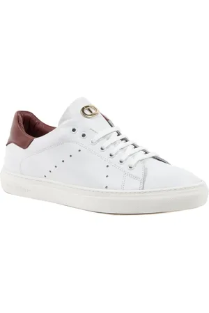 DEE OCLEPPO Homme, Chaussures, Blanc, Taille: 40 EU Baskets en Cuir Souple avec Logo