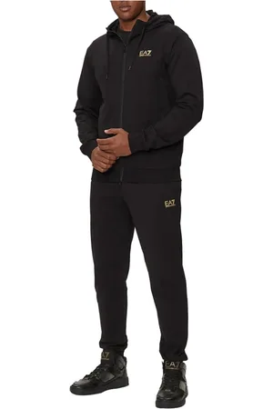 EA7 Homme, Sport, Noir, Taille: XL Pantalon Noir avec Logo EA7