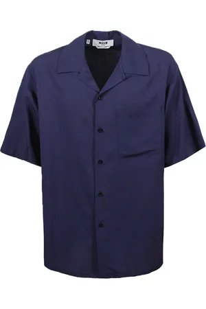 Msgm Homme, Chemises, Bleu, Taille: L Chemise Bleue à Boutons Coupe Oversize