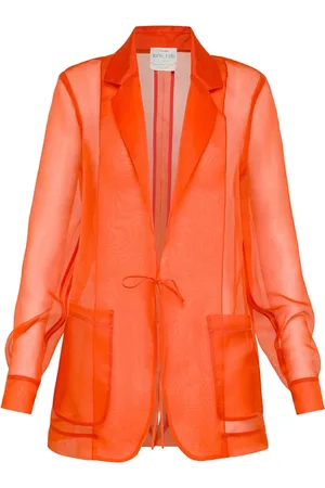 FORTE FORTE Femme, Vestes, , Taille: 40 FR Veste en organza de soie transparente Coquelicot
