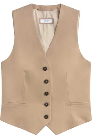 PESERICO SIGN Femme, Vestes, Brun, Taille: 36 FR Gilet Sans Manches Robe