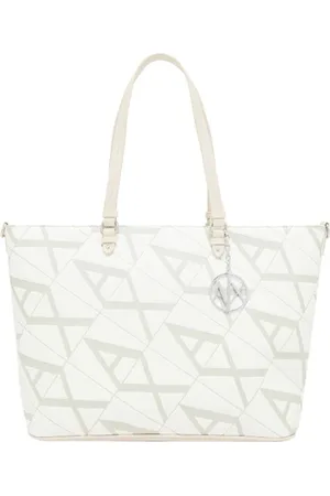 Armani Exchange Femme, Sacs, Blanc, Taille: ONE Size Sac à main en cuir synthétique blanc avec détails dorés