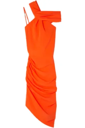 VERSACE Femme, Robes, , Taille: 36 FR Robe Midi Asymétrique en Lin avec Détails à Volants