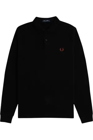 Fred Perry Homme, Tops, Noir, Taille: L Polo de tennis à manches longues