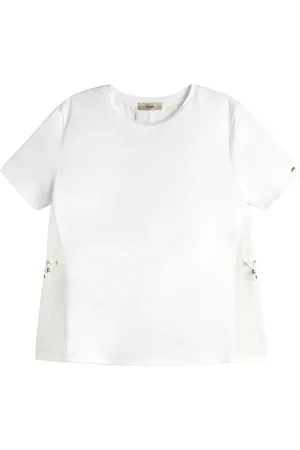 HERNO Femme, Tops, Blanc, Taille: 36 FR T-shirt Chic en Coton avec Nouveau Techno