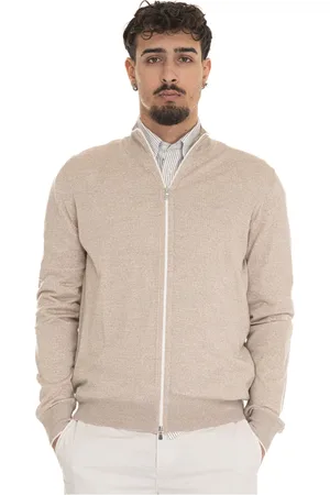 Gran Sasso Homme, Pulls, , Taille: XL Cardigan à double fermeture éclair en laine extra-fine
