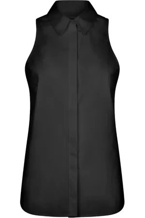 Dondup Femme, Blouses et Chemises, Noir, Taille: 38 FR Chemisier sans manches en coton