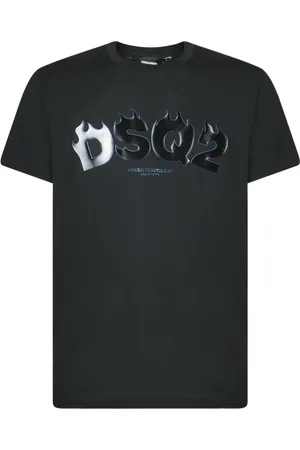 Dsquared2 Homme, Tops, Noir, Taille: L T-shirt Noir avec Logo Flamme