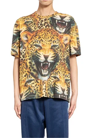 Stockholm Surfboard Club Homme, Tops, Multicolore, Taille: L T-shirt Box Imprimé Léopard Orange
