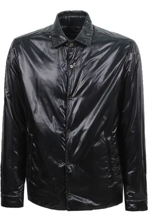 HERNO Homme, Vestes, Noir, Taille: M Manteau noir à boutons avec poches à pression