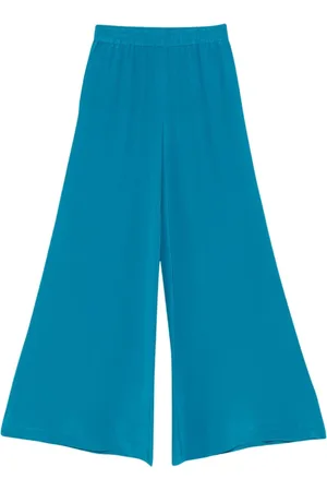 GIANLUCA CAPANNOLO Femme, Pantalons, Bleu, Taille: 42 FR Pantalon Palazzo Antonia à Taille Élastique
