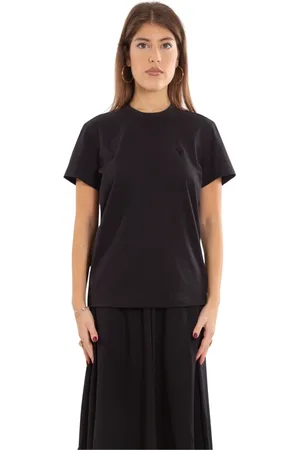 Y-3 Femme, Tops, Noir, Taille: 40 FR Tee-shirt Regular Logo Tonal en Noir