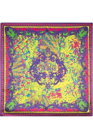 VERSACE Femme, Accessoires, Multicolore, Taille: ONE Size Foulard Satin Animalier Motif Baroque