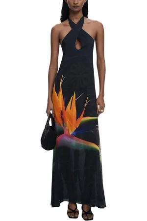 Desigual Femme, Robes, Noir, Taille: 42 FR Robe à Motif Floral