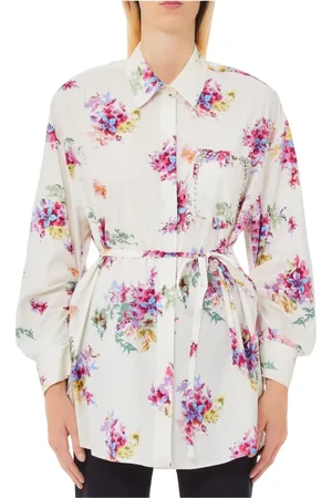 Liu Jo Femme, Blouses et Chemises, Blanc, Taille: 36 FR Chemise Blanche Mignonne Bouquet