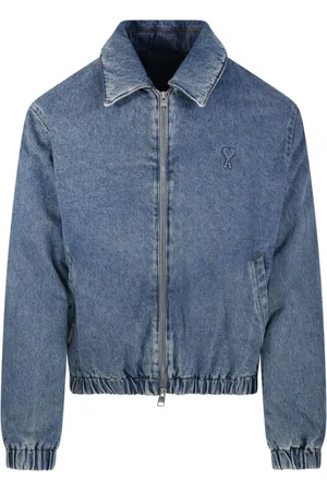 Ami Homme, Vestes, Bleu, Taille: 2XL Veste Bleue à Fermeture Éclair