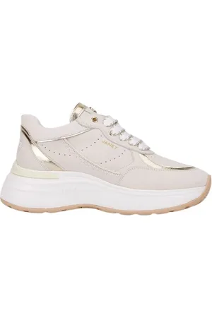 Janet&Janet Femme, Chaussures, , Taille: 36 EU Baskets en Cuir /Or Style Luxe