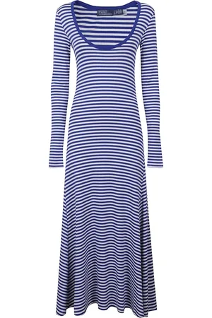 Ralph Lauren Femme, Robes, Bleu, Taille: 40 FR Robe DE Jour À Manches Longues