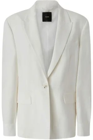 Pinko Femme, Vestes, Blanc, Taille: 36 FR Veste Blanche avec Détails Découpés