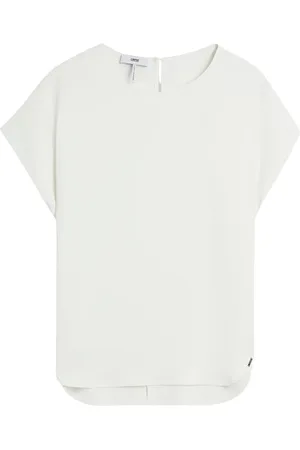 Cinque Femme, Tops, Blanc, Taille: 40 FR Flowing Short-Sleeve Blouse