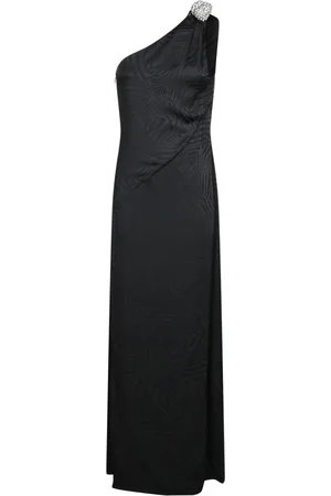 AMEN Femme, Robes, Noir, Taille: 38 FR Robe Zèbre Une Épaule Noire